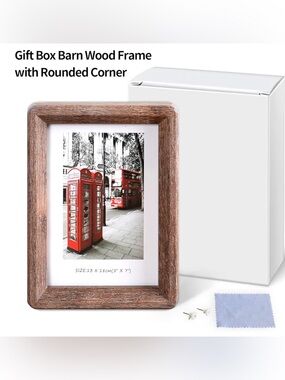 5x7 Picture Frame - Rustic Wooden Picture Frame with Real Tempered Glass